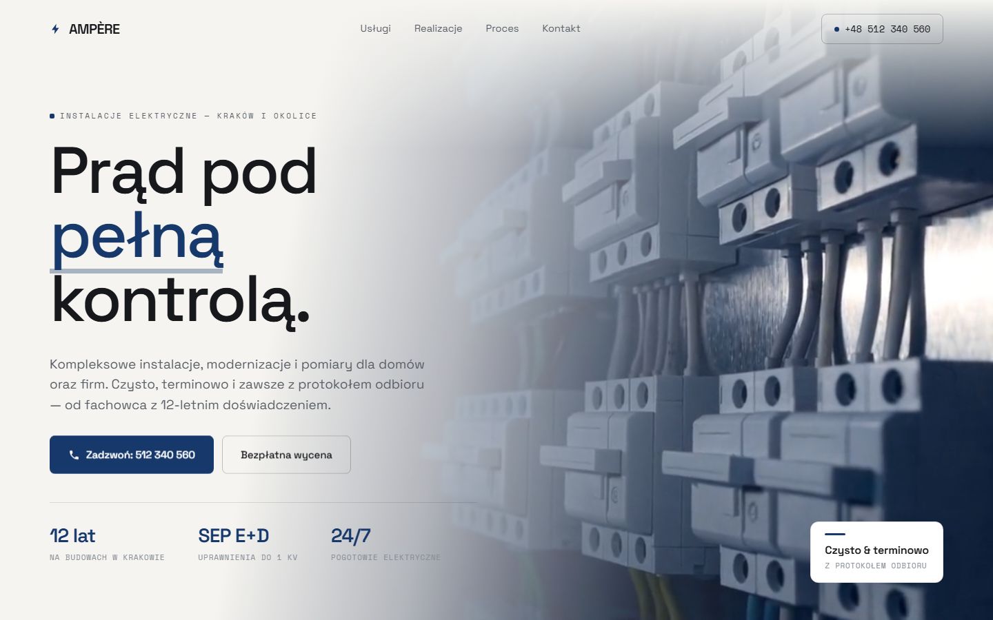 Strona AMPÈRE — nagłówek